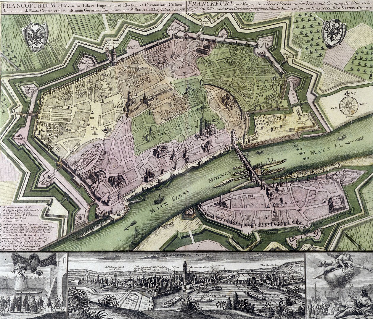 Mappa di Francoforte da Unknown artist