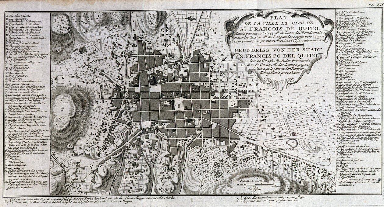 Mappa della Città e della Città di San Francesco di Quito - in 