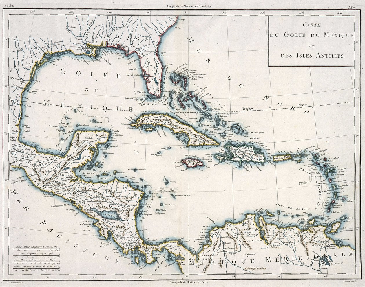 Mappa del Golfo del Messico e dei Caraibi da Unknown artist