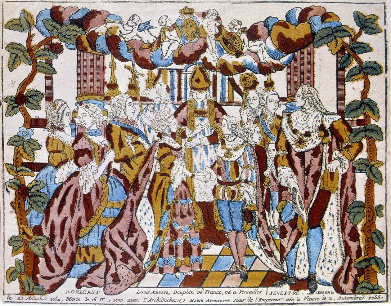 Matrimonio di Luigi XVI con Maria Antonietta, circa 1774, a Orleans. da Unknown artist