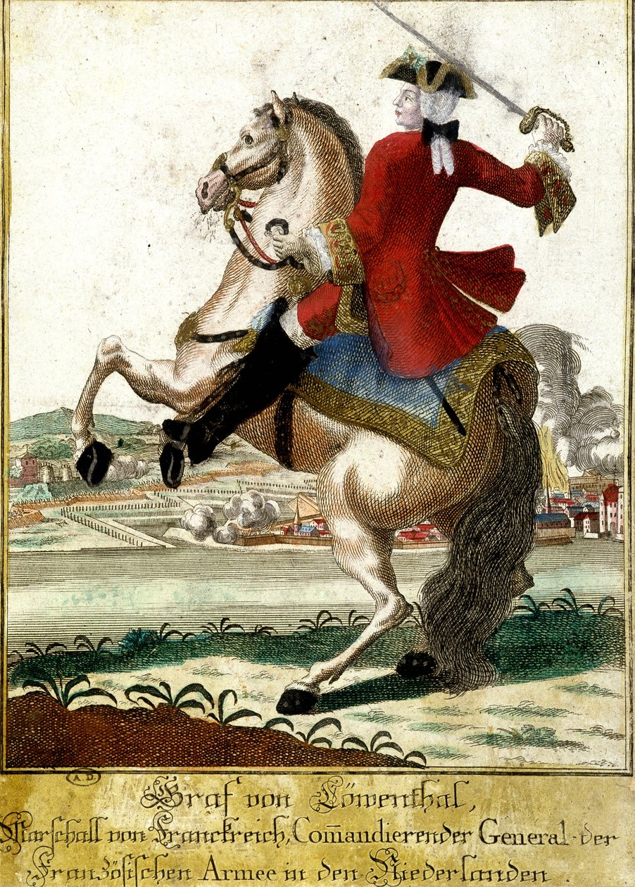 Maresciallo Loewendahl (1700-1755) alla Battaglia di Fontenoy, Belgio da Unknown artist