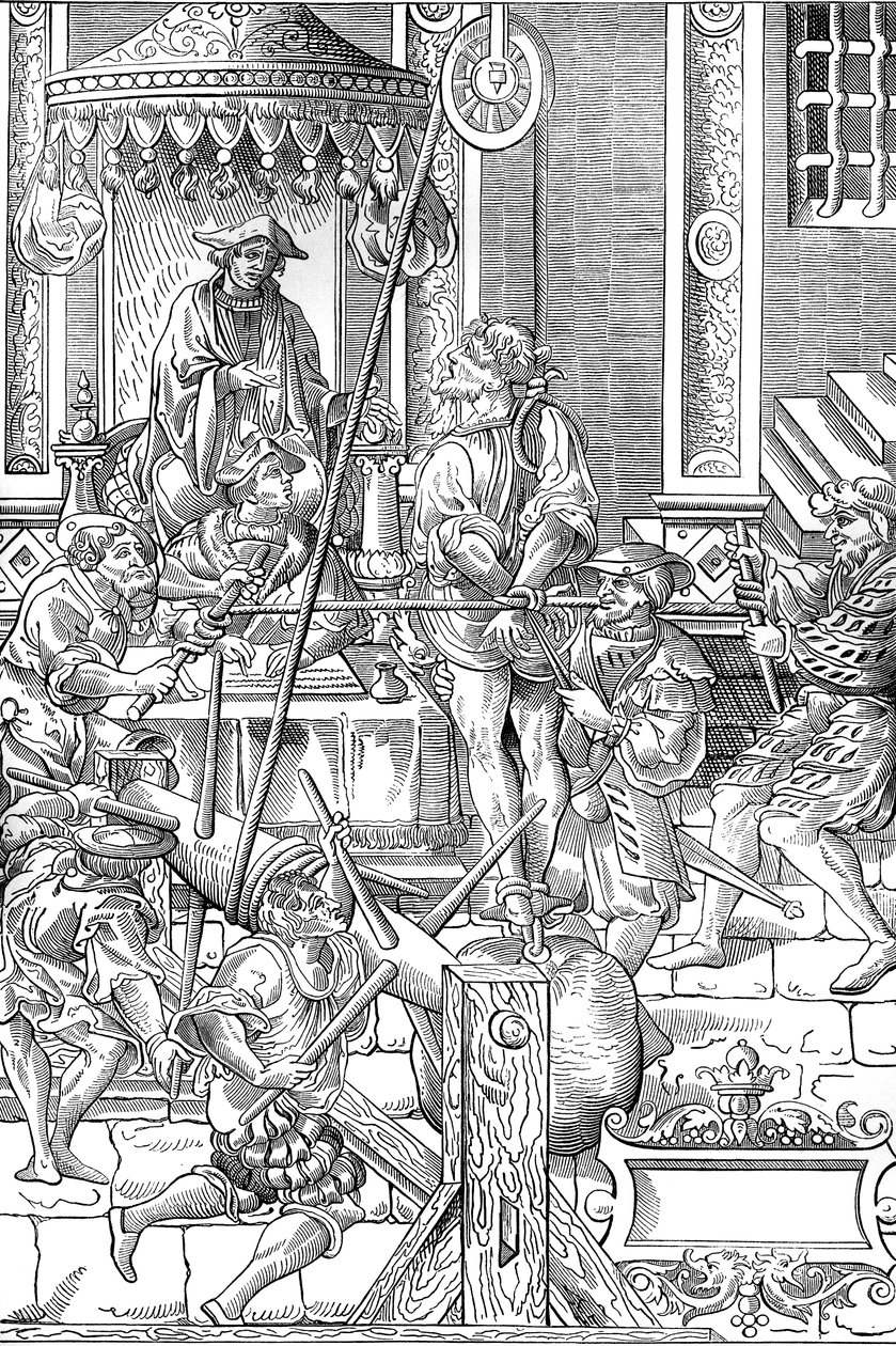 Scena di tortura medievale: l