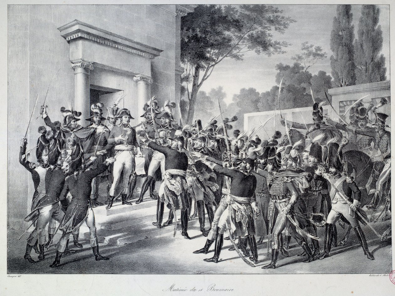 Riunione di generali e ufficiali con Napoleone Bonaparte la mattina del 18 brumaio da Unknown artist