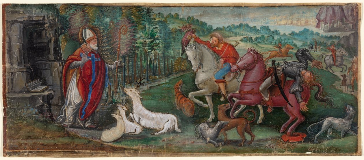 Miracolo del cervo di San Bassiano, da un libro corale da Unknown artist