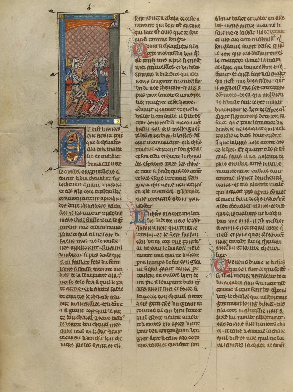 Mordret e Cavaliere in contrasto con Inseguendo due cavalieri da Unknown artist