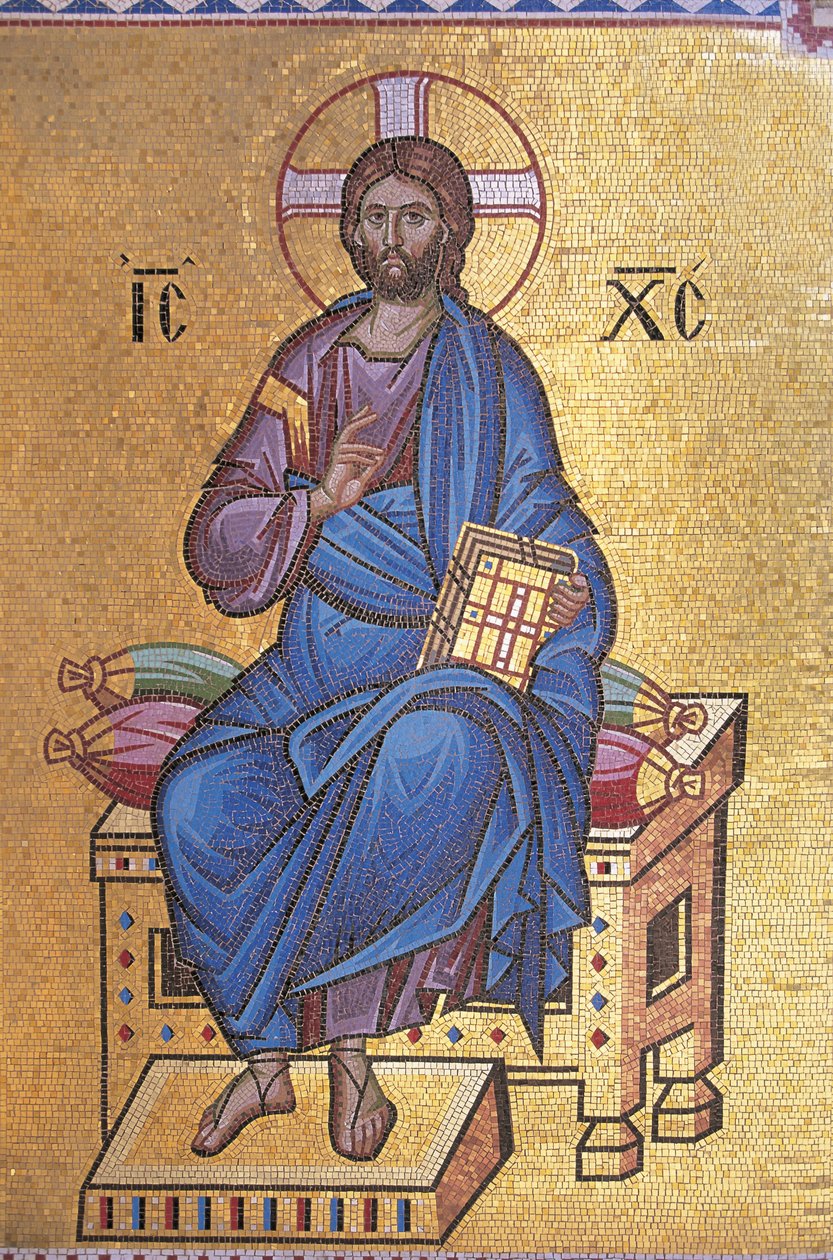 Mosaico raffigurante Cristo in trono da Unknown artist