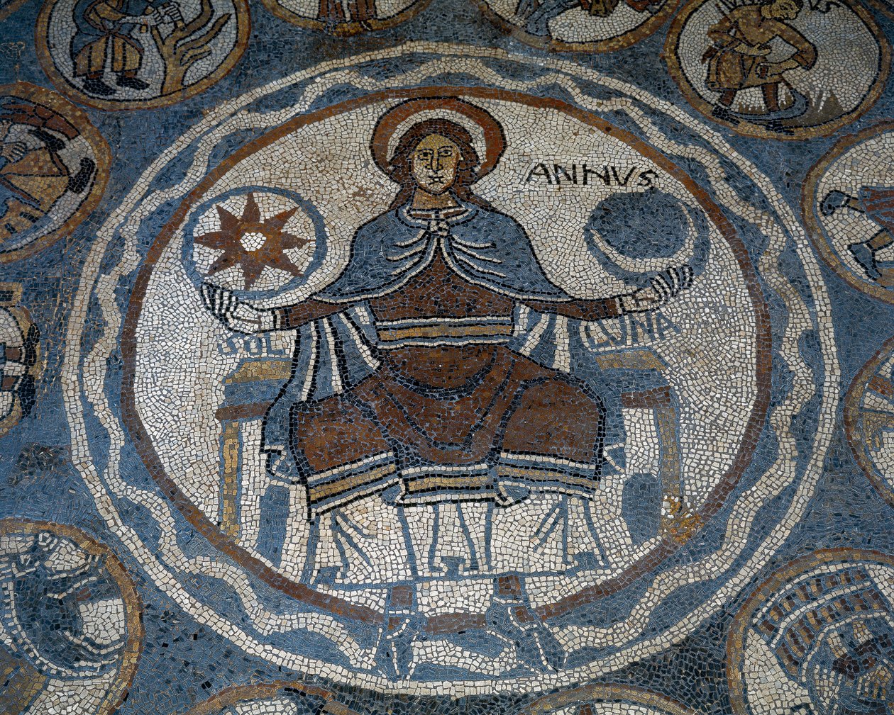 Pavimento a mosaico raffigurante i mesi dell