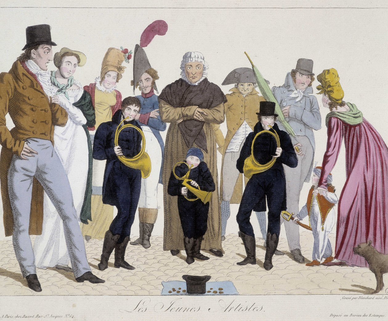 Musicisti di strada: giovani artisti (corno) - Carnavalet da Unknown artist