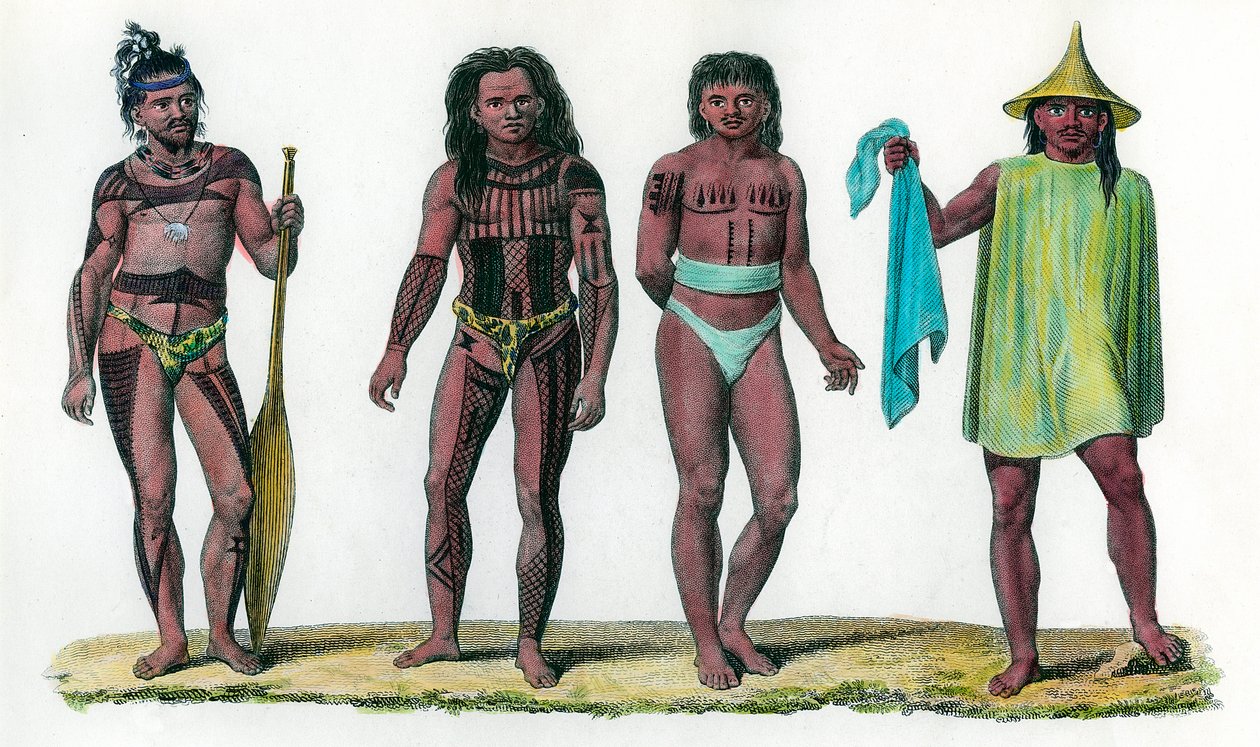 Isole naturali di Iros Penelap e Aouara, popolazione del continente oceanico da Unknown artist