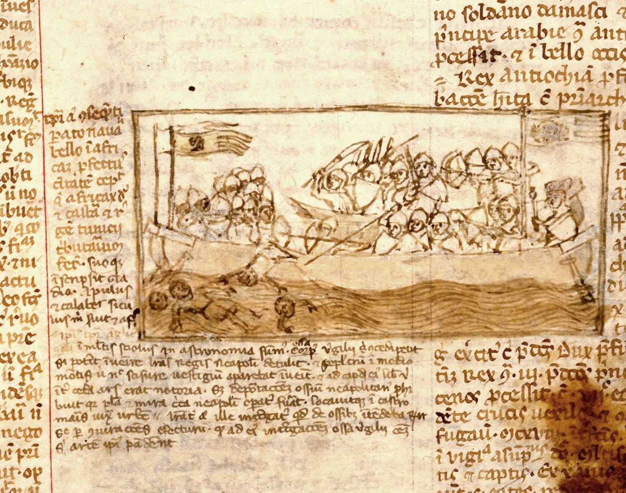 Battaglia navale tra Saraceni e Crociati nel 1120 da Unknown artist