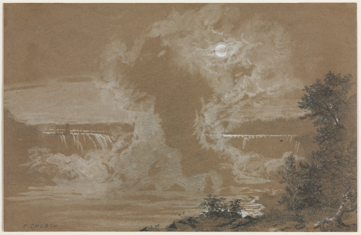 Cascate del Niagara al chiaro di luna da Unknown artist
