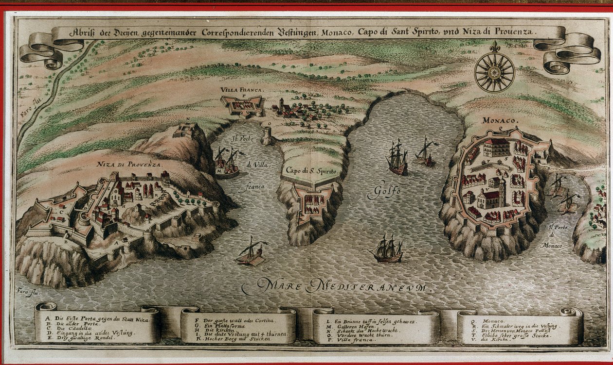 Nizza, Villefranche e Monaco nel XVII secolo da Unknown artist