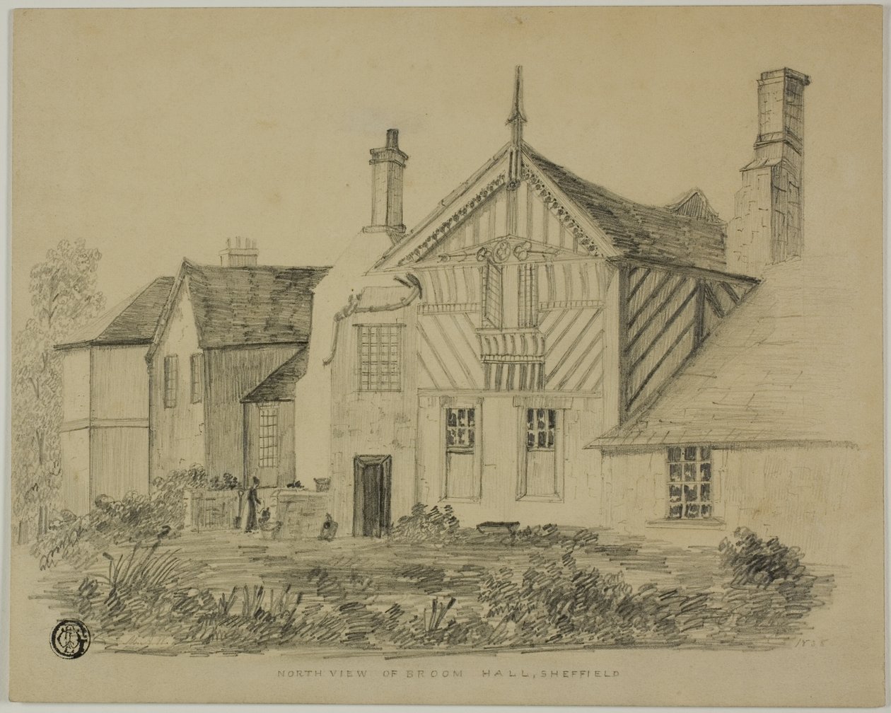 Vista nord di Broom Hall, Sheffield da Unknown artist