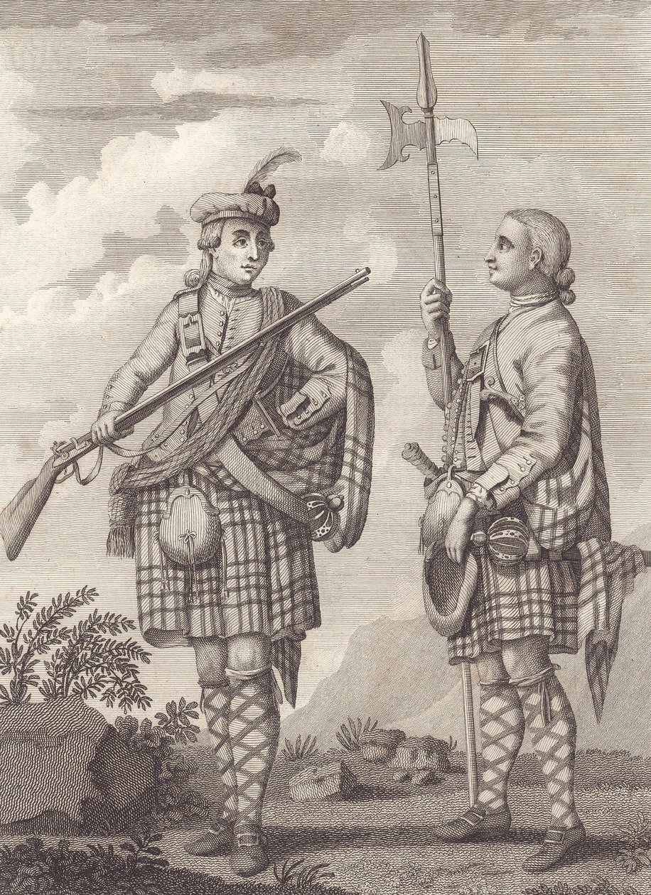 Ufficiale (a sinistra) e sergente del 42º Highlanders—il Black Watch—c.1750 da Unknown artist