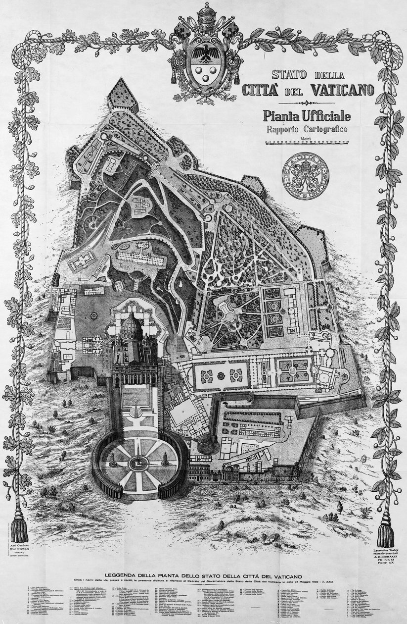 Mappa ufficiale dello Stato della Città del Vaticano da Unknown artist