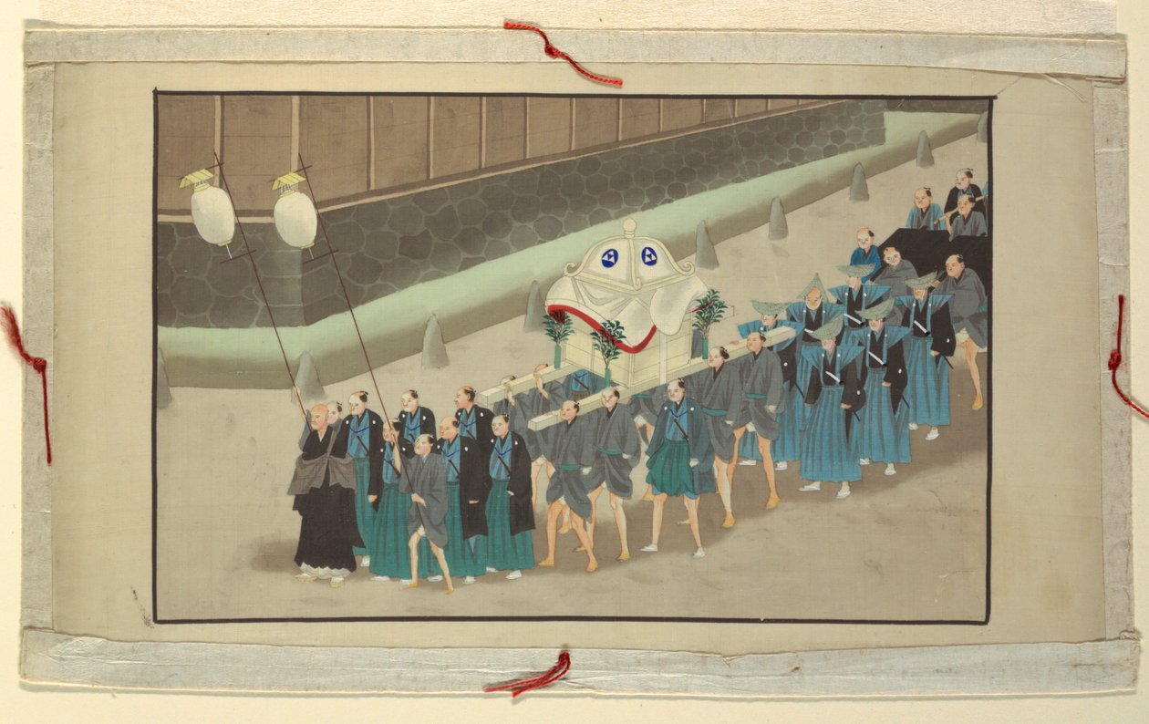Una delle sedici scene della morte e sepoltura di un uomo da Unknown artist