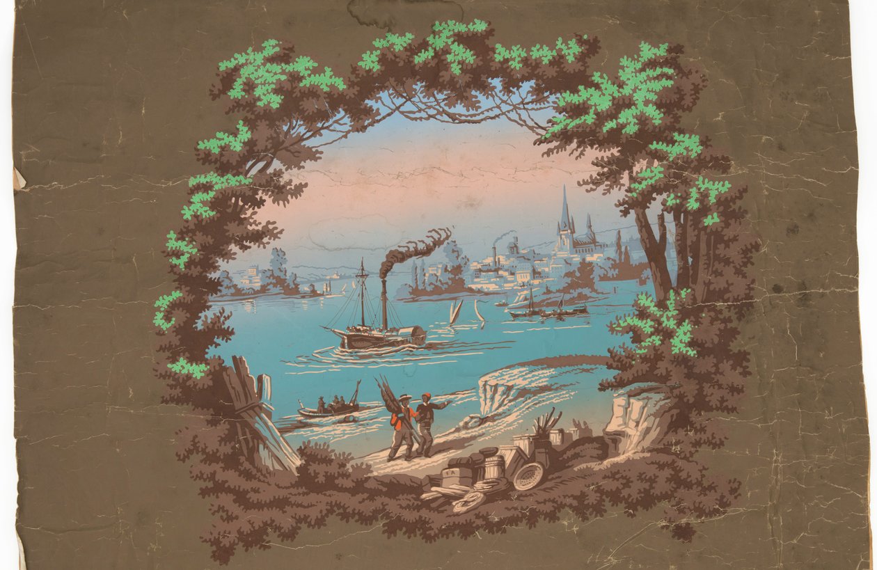 Sopraporta con scena di porto da Unknown artist