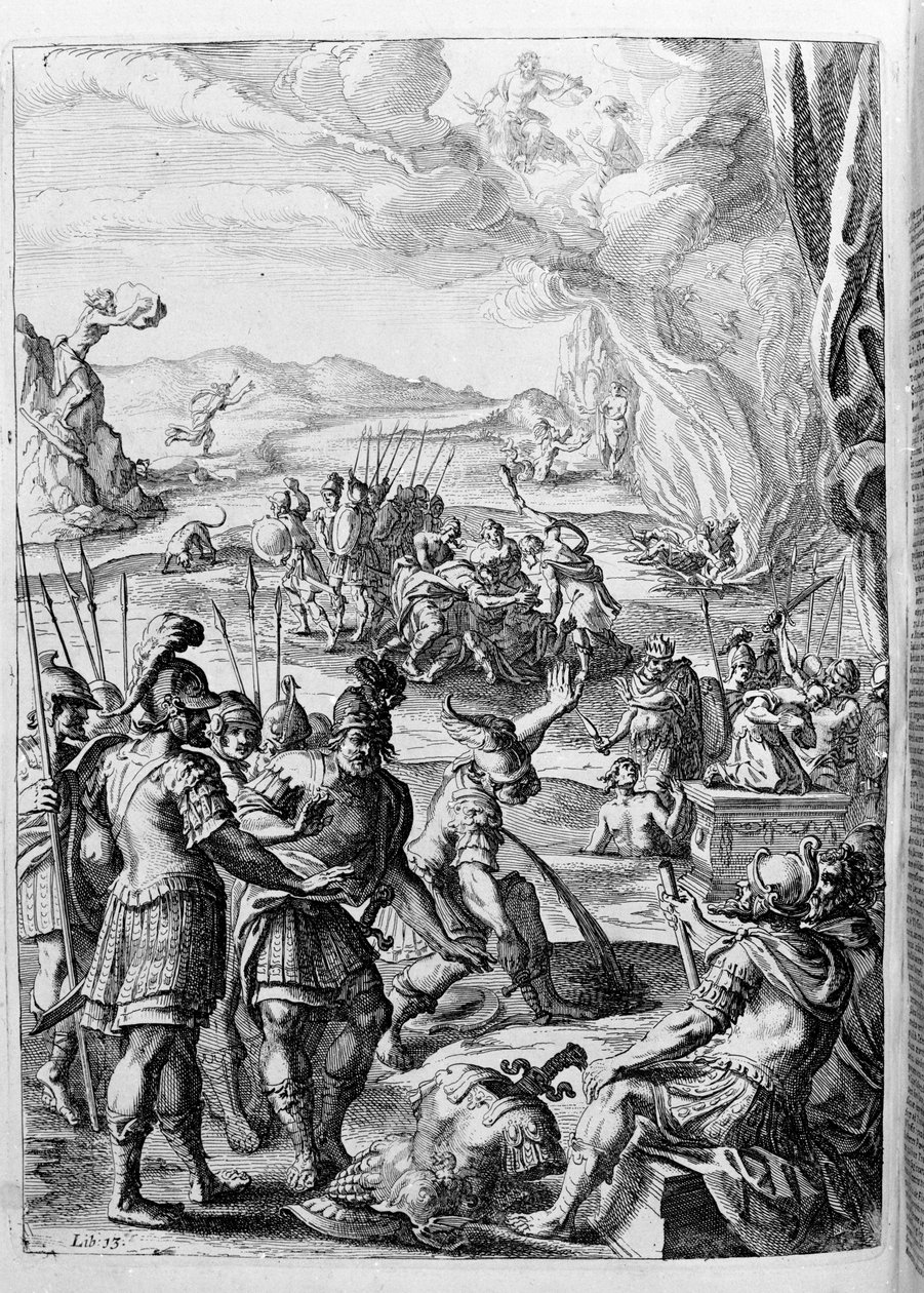 Ovidio - illustrazione per il libro 15 - nota di Thomas Farnaby (1575-1647) da Unknown artist