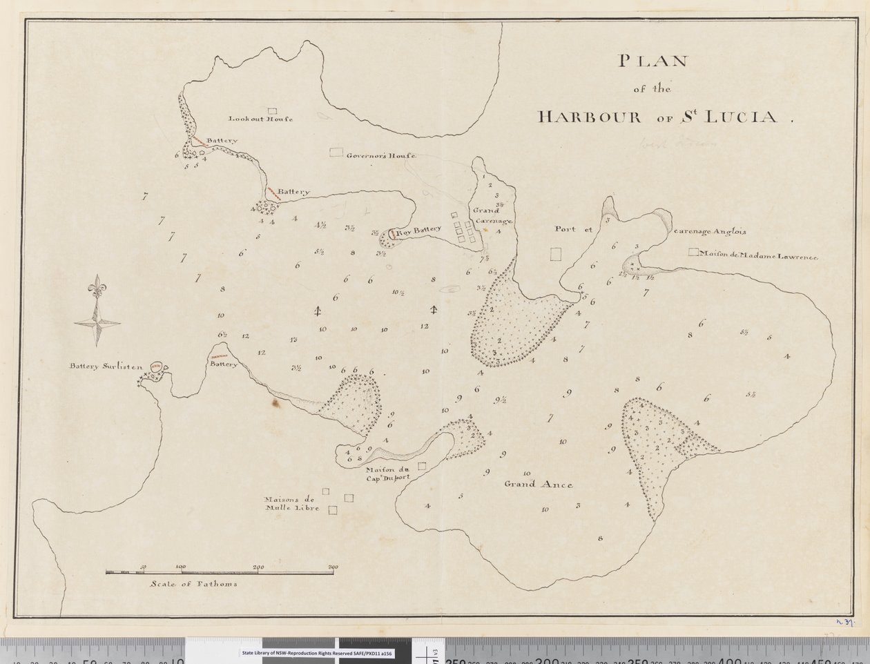 Pagina 37c Piano del porto di St. Lucia da Unknown artist