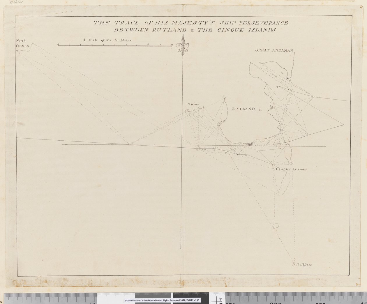 Pagina 38b Il percorso della nave di Sua Maestà Perseverance tra Rutland e le Cinque Isole da Unknown artist