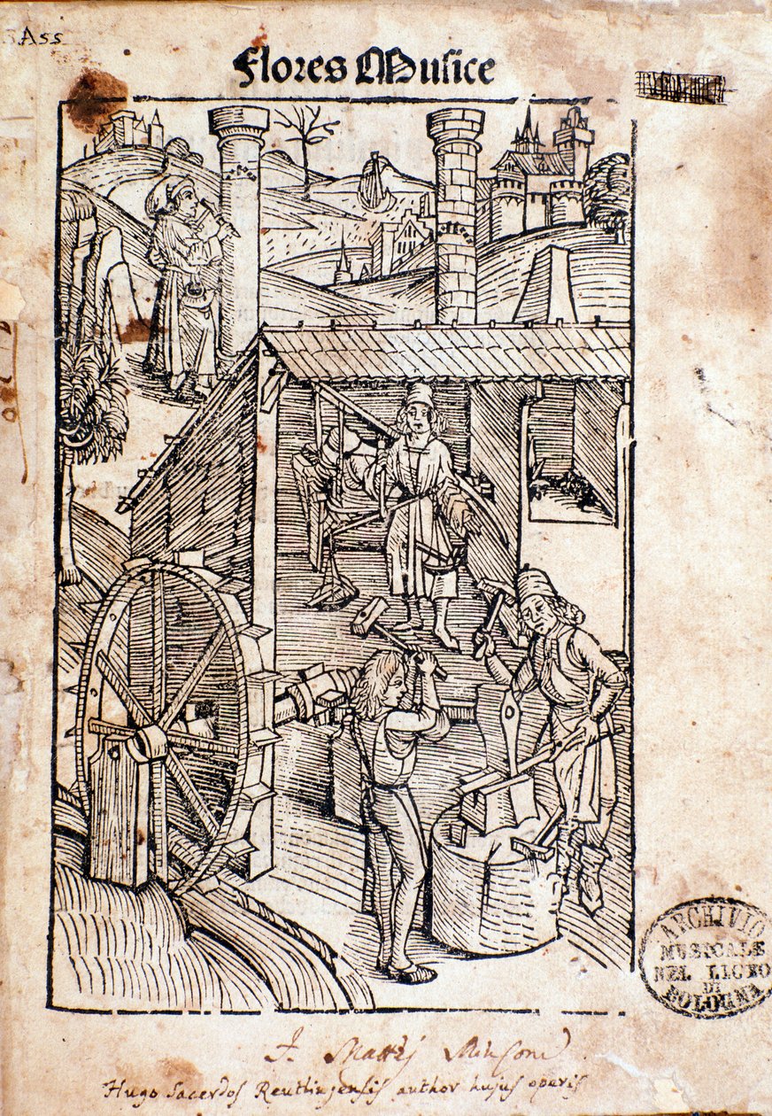 Pagina da Flore musices, studio sul canto gregoriano di Hugo von Reutlingen da Unknown artist