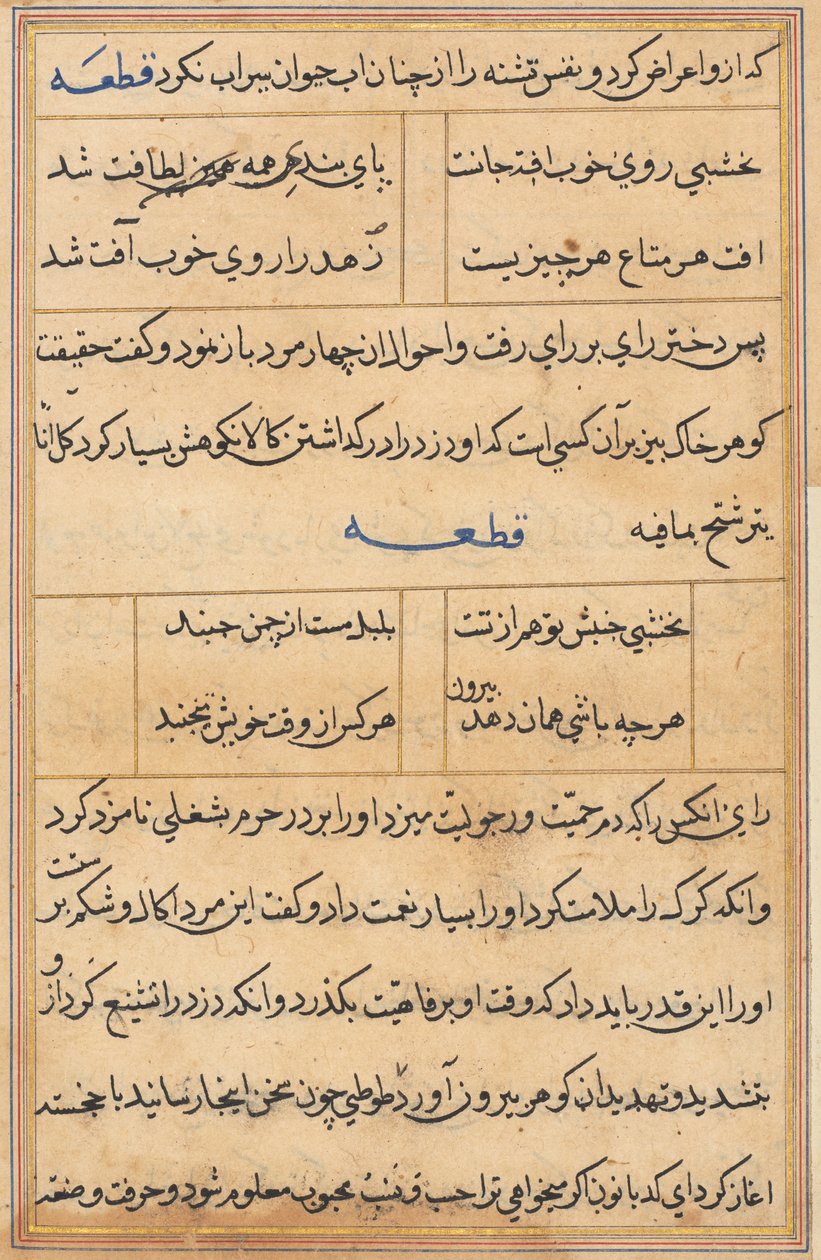 Pagina dai Racconti di un pappagallo (Tuti-nama): pagina di testo da Unknown artist