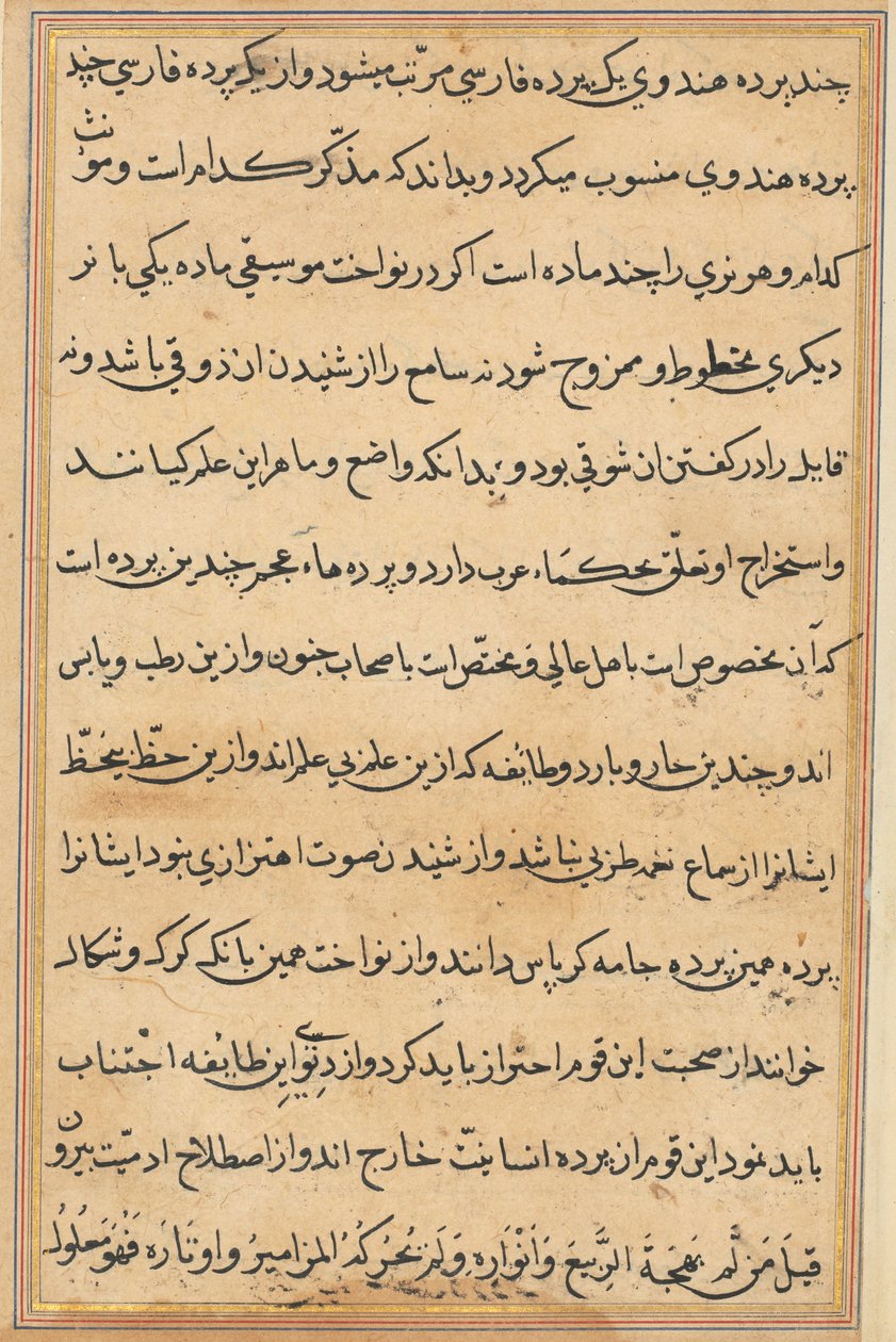 Pagina dai Racconti di un pappagallo (Tuti-nama): pagina di testo da Unknown artist