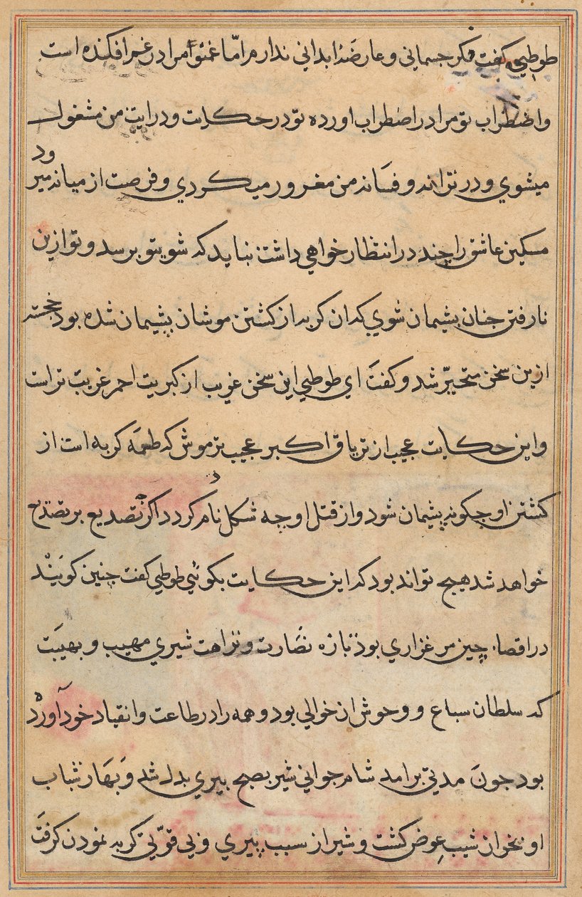 Pagina da Tales of a Parrot (Tuti-nama): pagina di testo da Unknown artist