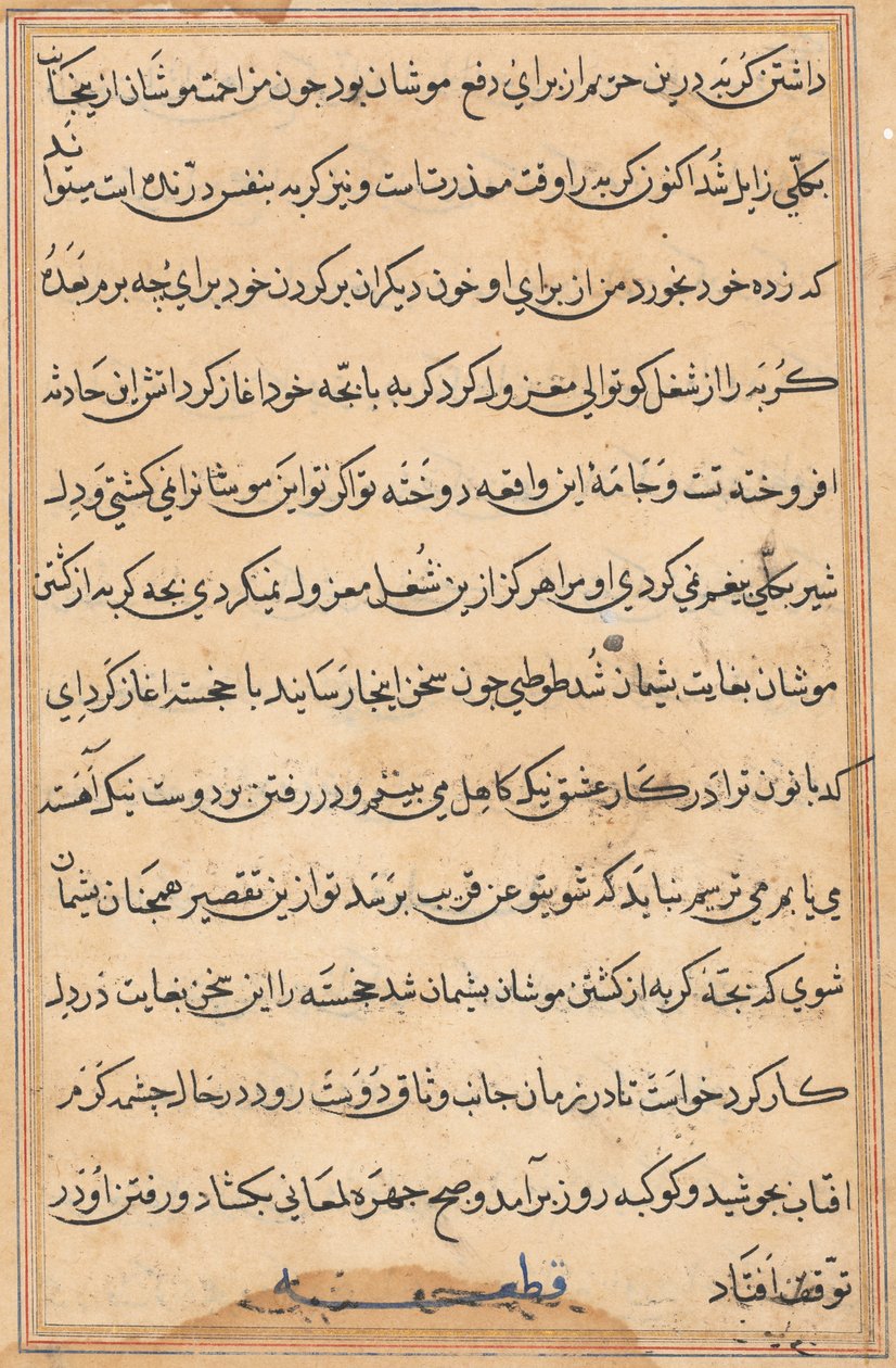 Pagina da Tales of a Parrot (Tuti-nama): pagina di testo da Unknown artist