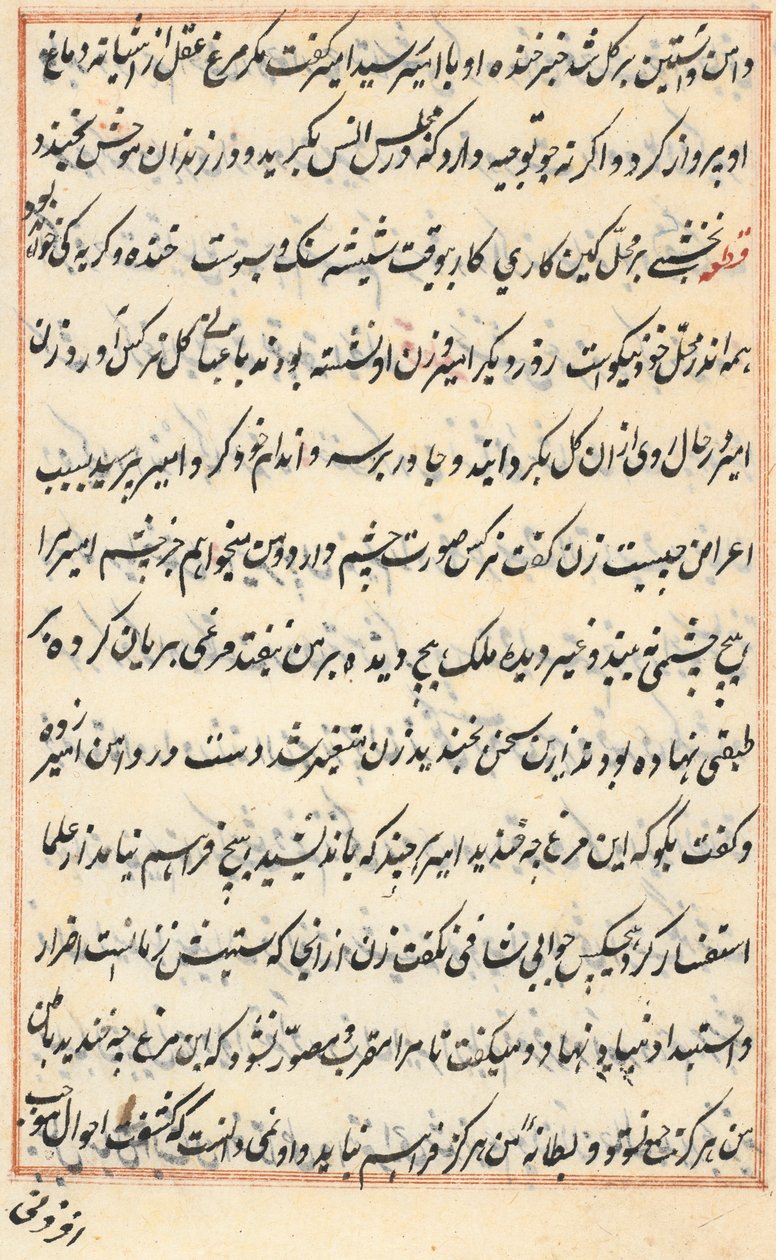 Pagina da Racconti di un pappagallo (Tuti-nama): pagina di testo da Unknown artist