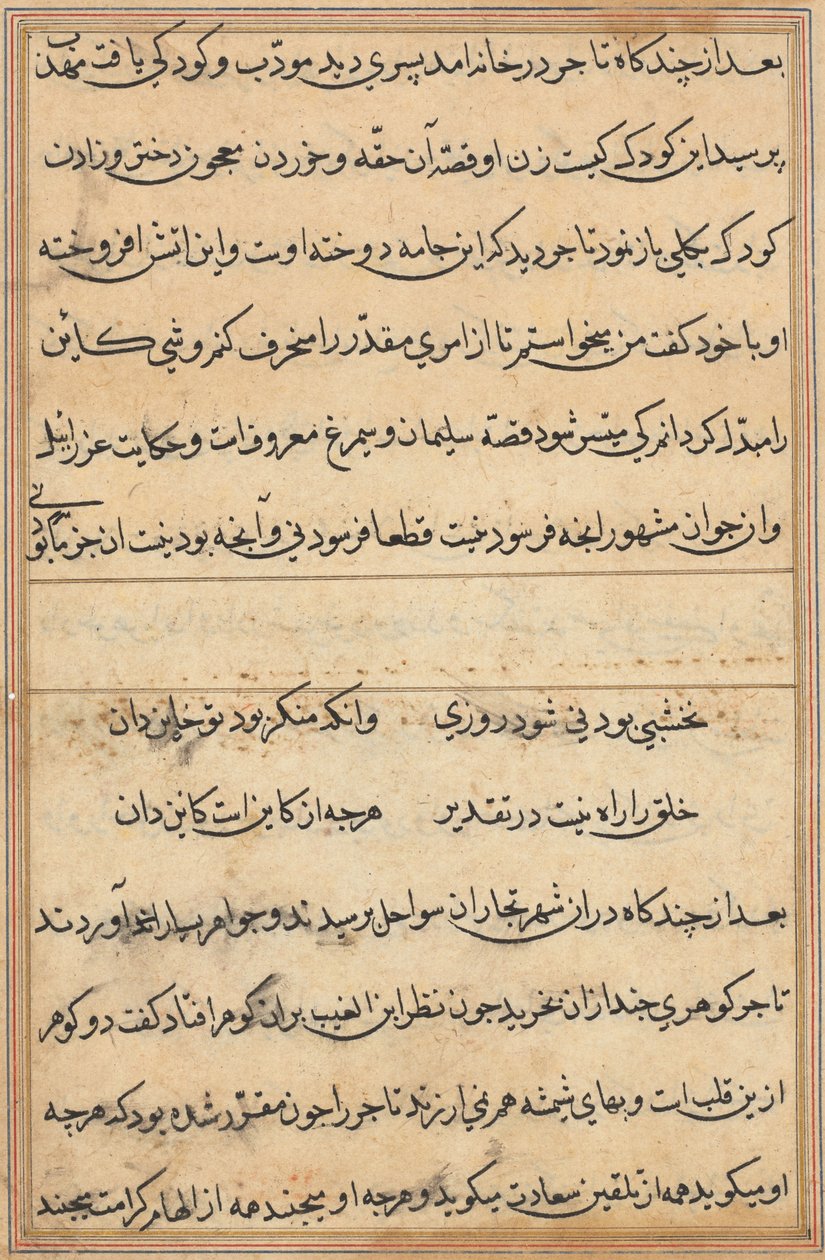 Pagina da Tales of a Parrot (Tuti-nama): pagina di testo da Unknown artist