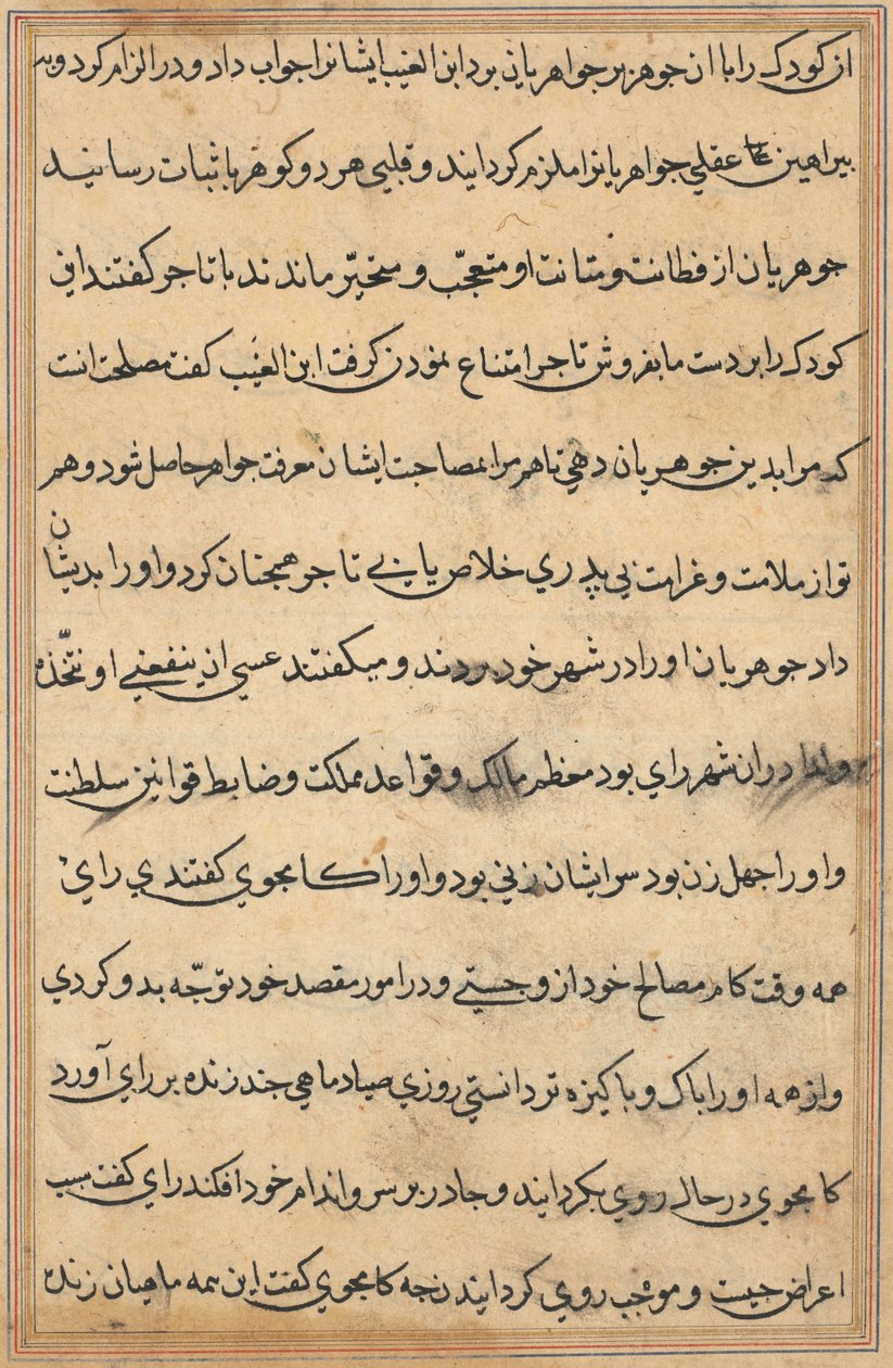 Pagina da Tales of a Parrot (Tuti-nama): pagina di testo da Unknown artist