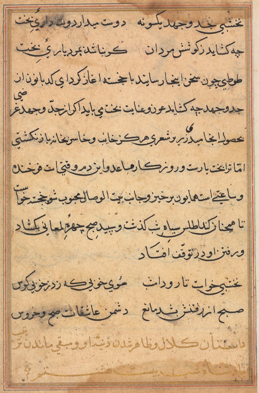 Pagina da Tales of a Parrot (Tuti-nama): pagina di testo da Unknown artist