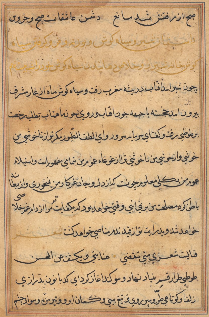 Pagina da Tales of a Parrot (Tuti-nama): pagina di testo da Unknown artist