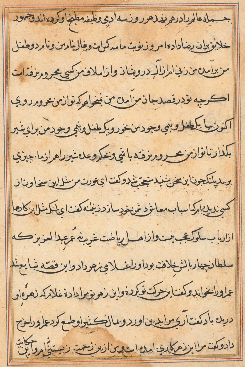 Pagina da Tales of a Parrot (Tuti-nama): pagina di testo da Unknown artist