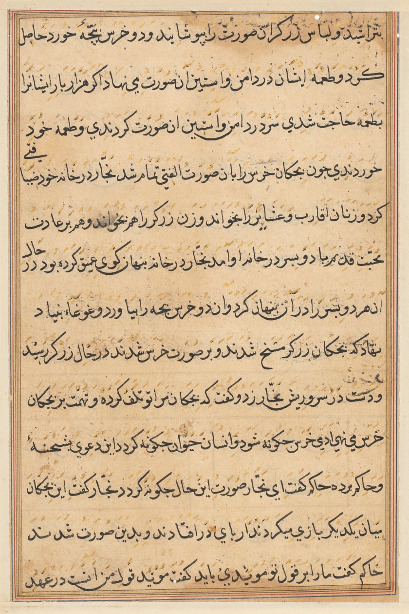 Pagina da Storie di un pappagallo (Tuti-nama): pagina di testo da Unknown artist