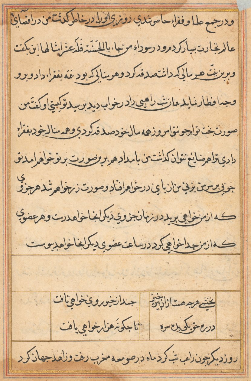 Pagina da Racconti di un pappagallo (Tuti-nama): pagina di testo da Unknown artist