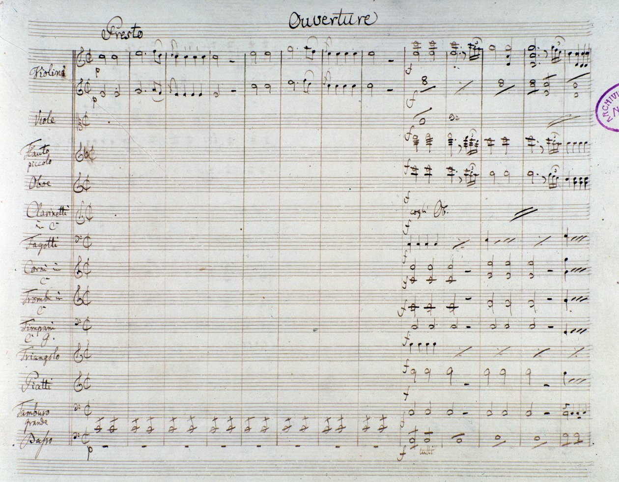 Pagina dello spartito per Die Entführung aus dem Serail, opera di Mozart, versione Lichtenthal (1838) da Unknown artist