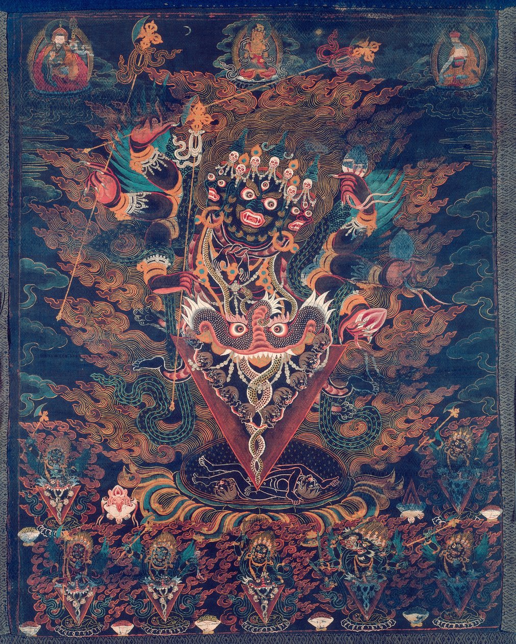 Stendardo dipinto (Thangka) con Guru Dragpur, forma collerica di Padmasambhava da Unknown artist