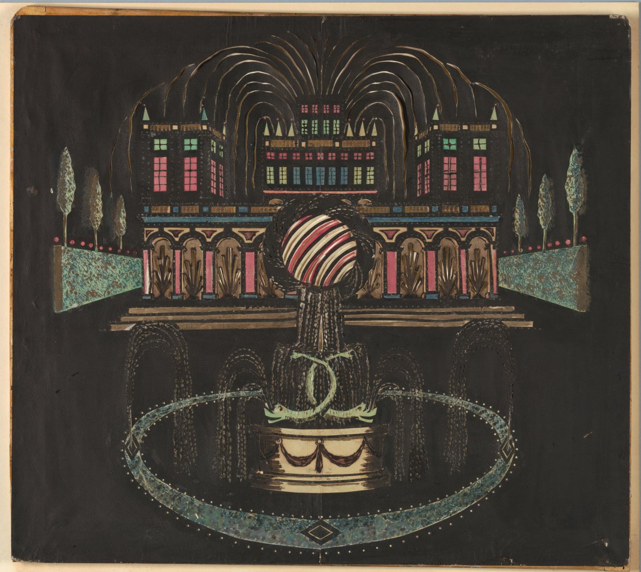 Palazzo e fontana da Unknown artist