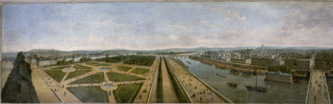 Panorama di Parigi dal tetto del Pavillon de Flore nelle Tuileries, ca. 1833 da Unknown artist