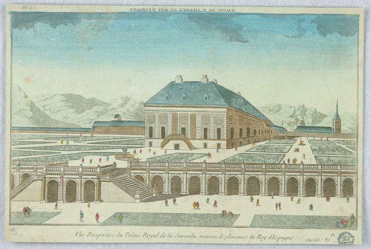 Peep-show, Vuë Perspective du Palais Royal de la Sarcuela, Maison de Plaisance du Roy d