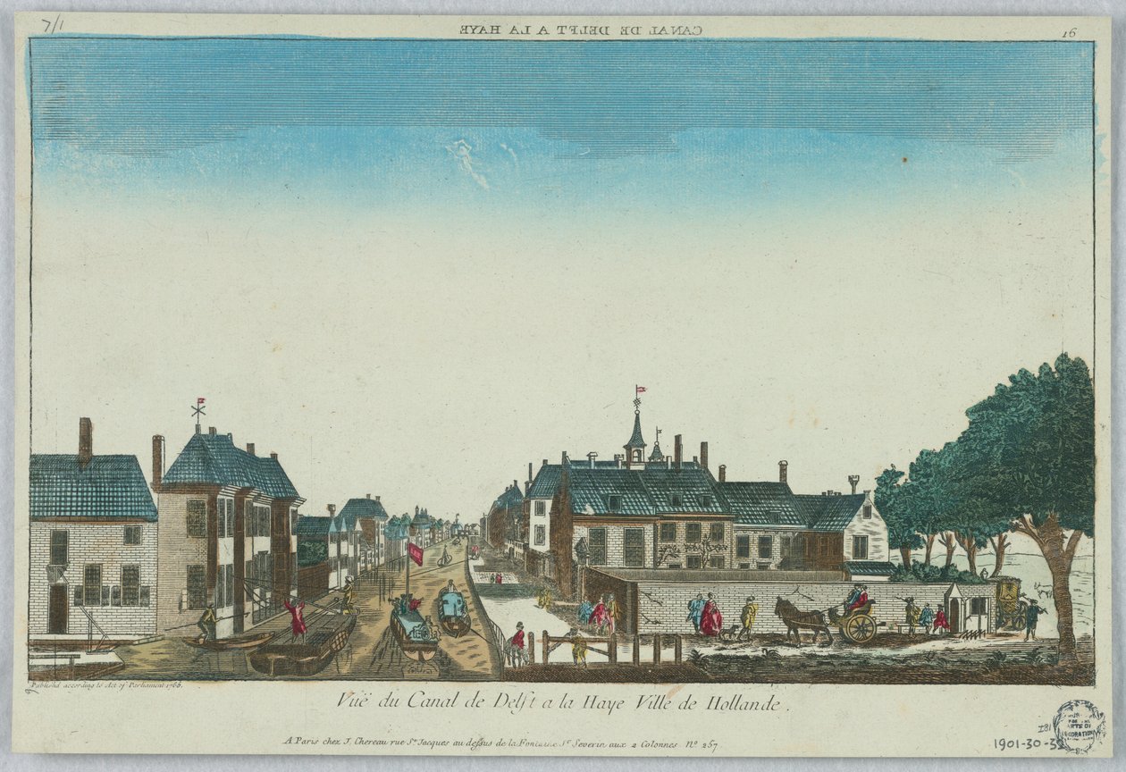 Peep-show, Vue du Canal de Delft à la Haye Ville de Hollande, 16 da Unknown artist