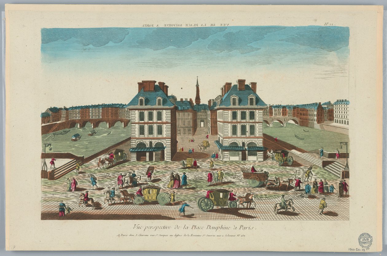 Teatrino, Vue Perspective de la Place Dauphine a Parigi, No. 71 da Unknown artist