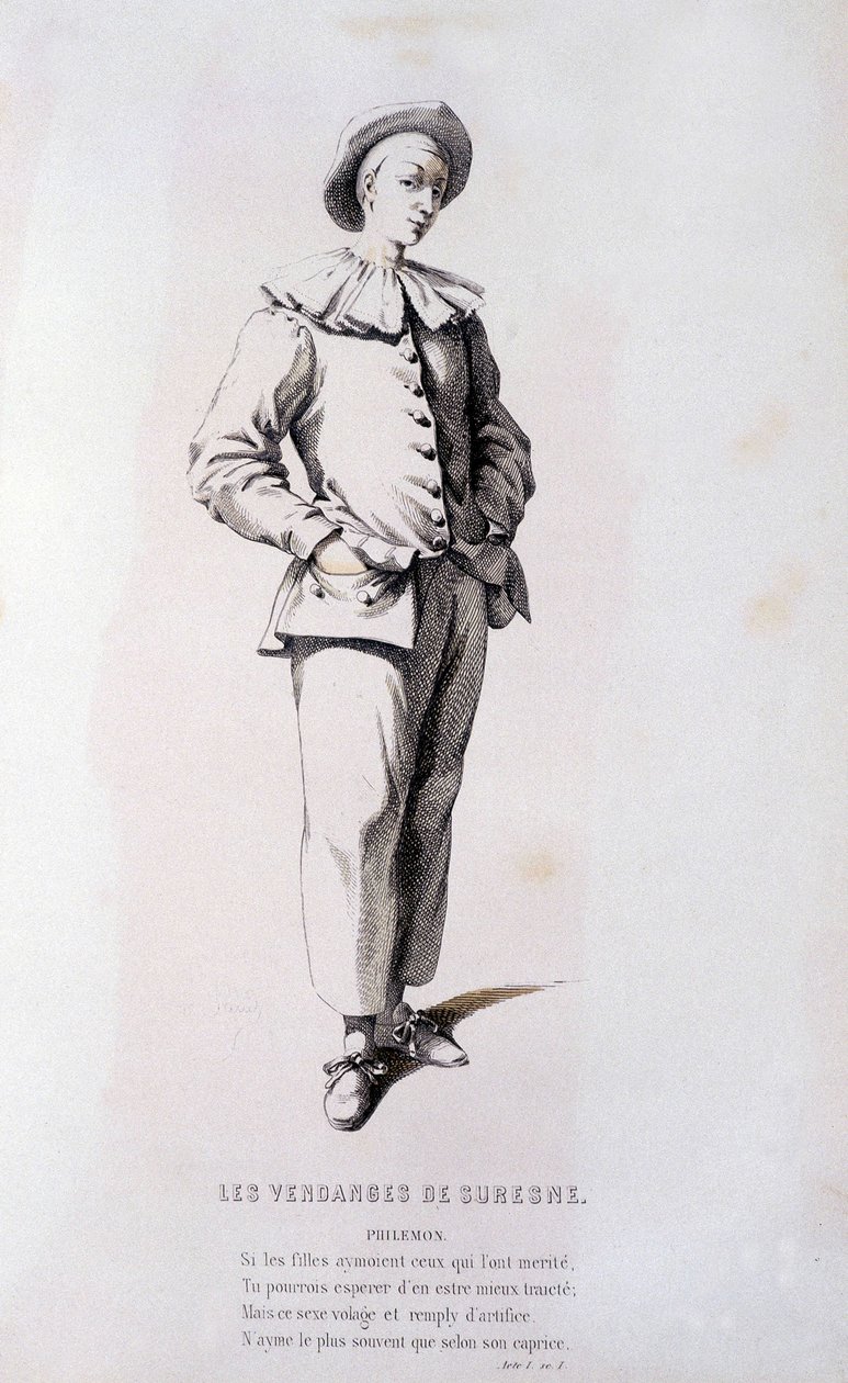 Filemone in "La Raccolta di Suresne" (di Pierre de Ryer nel 1636), in "Il Teatro Francese nel XVI e XVII secolo prima di Molière" di Edouard Fournier da Unknown artist