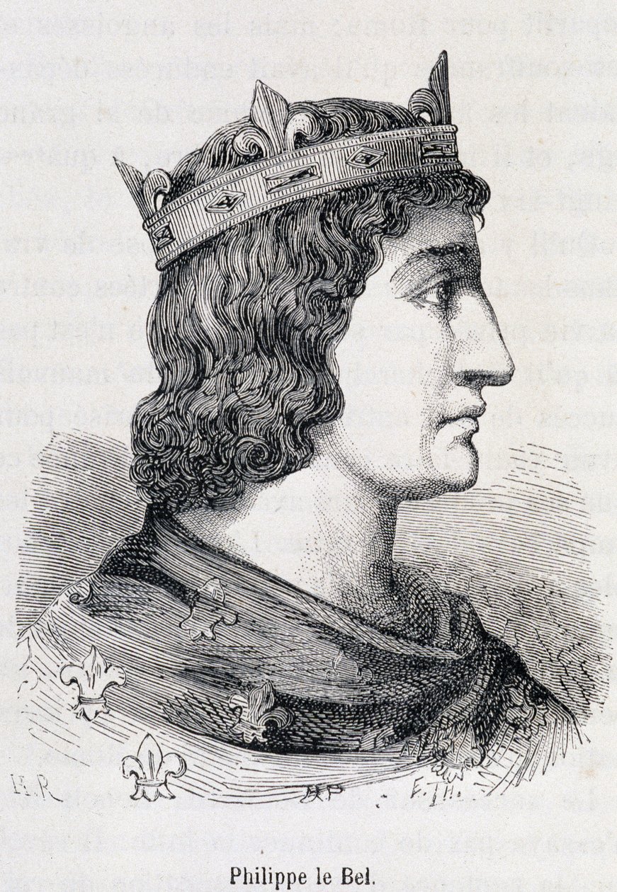 Filippo IV il Bello (1268 - 1314) - in "Histoire de France populaire" di Henri Martin, Jouvet, Parigi, T.1 da Unknown artist