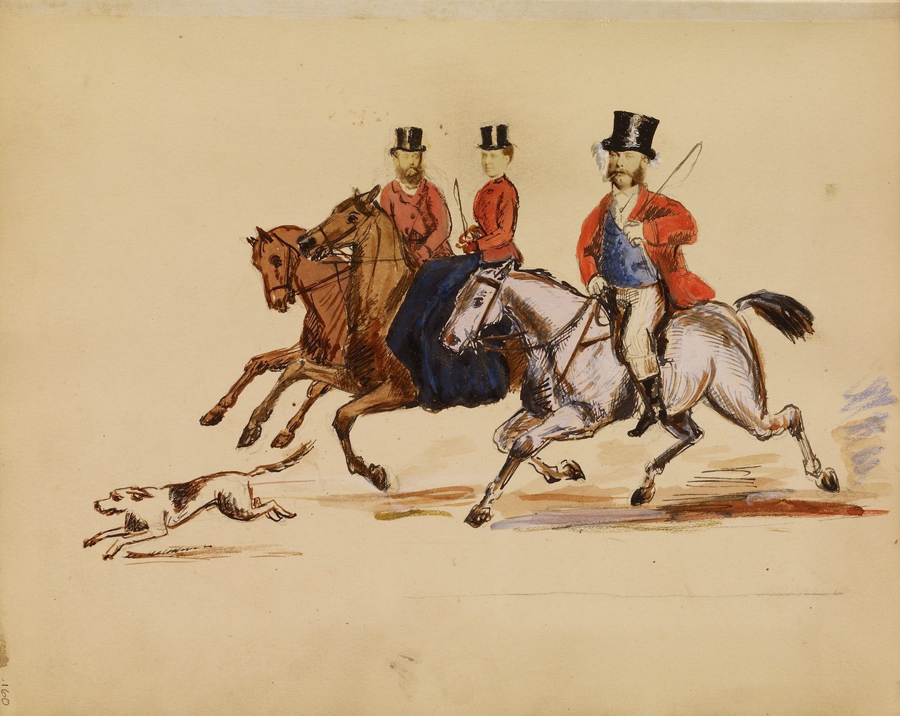 [Collage di foto della scena della caccia con Lord e Lady Yarborough]. da Unknown artist