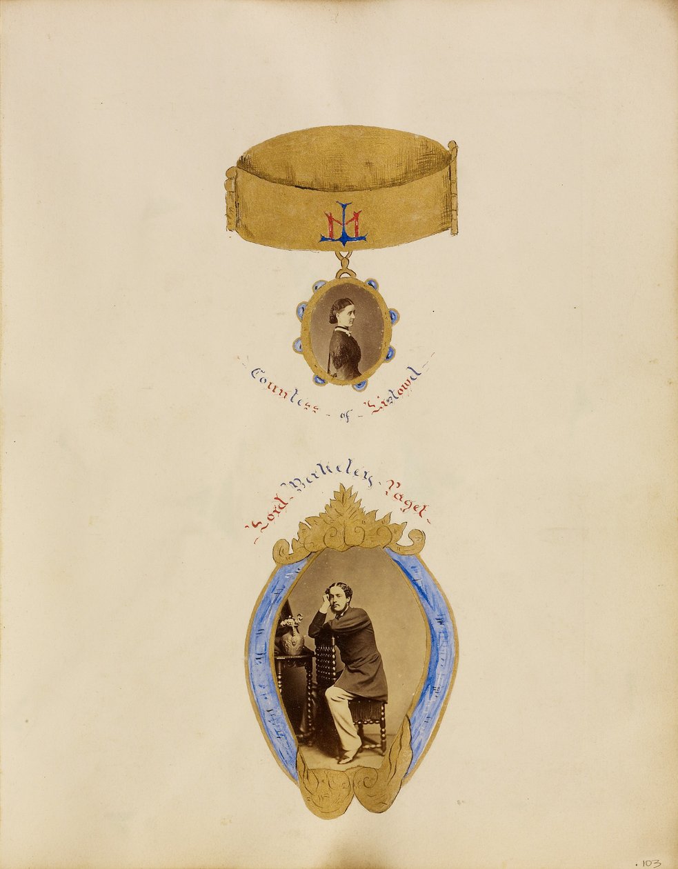 [Collage di foto con ritratti della contessa di Listowel e di Lord Berkeley Paget]. da Unknown artist