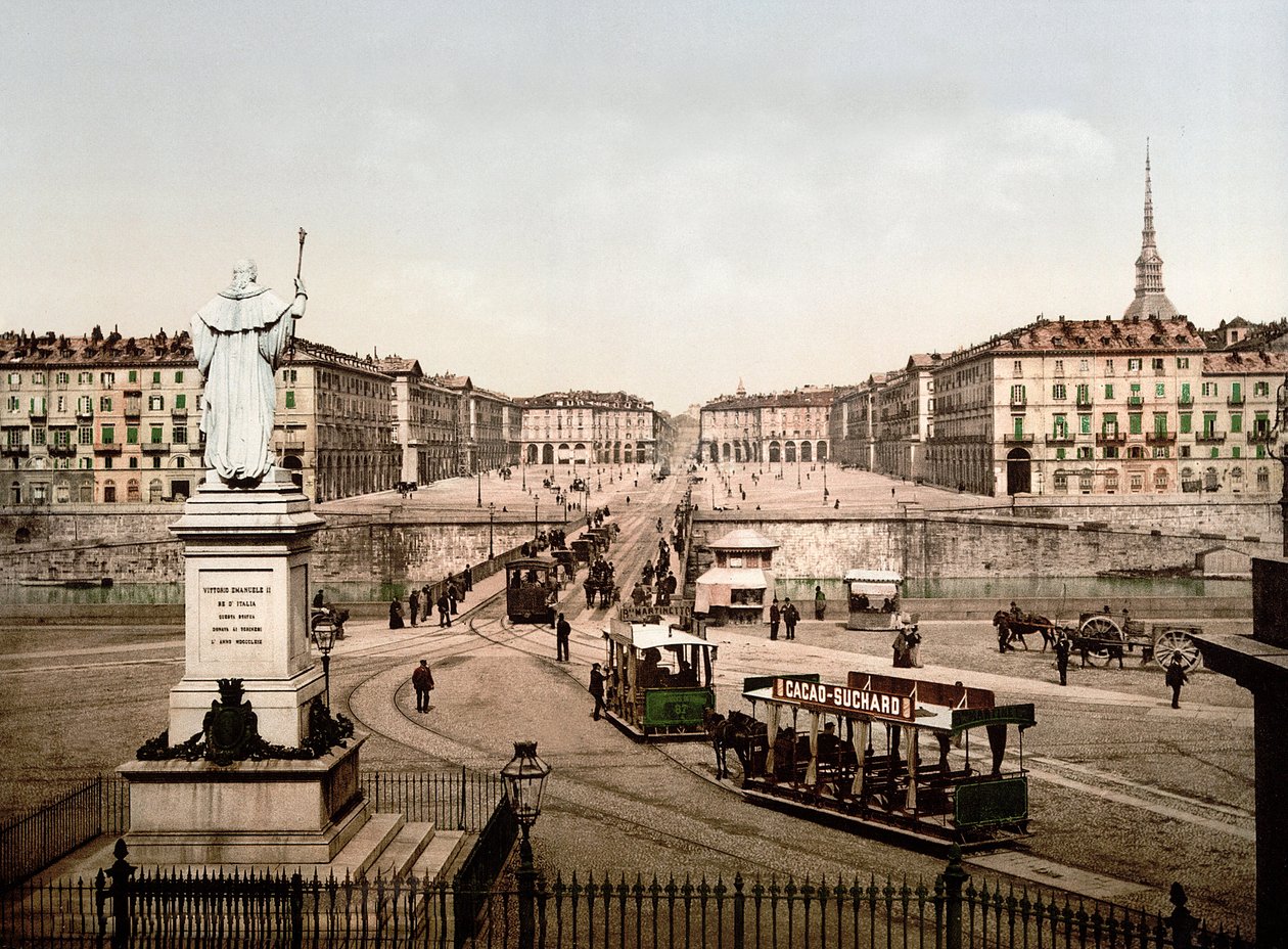 Piazza Vittorio Emanuele a Torino, Italia nel 1890 da Unknown artist
