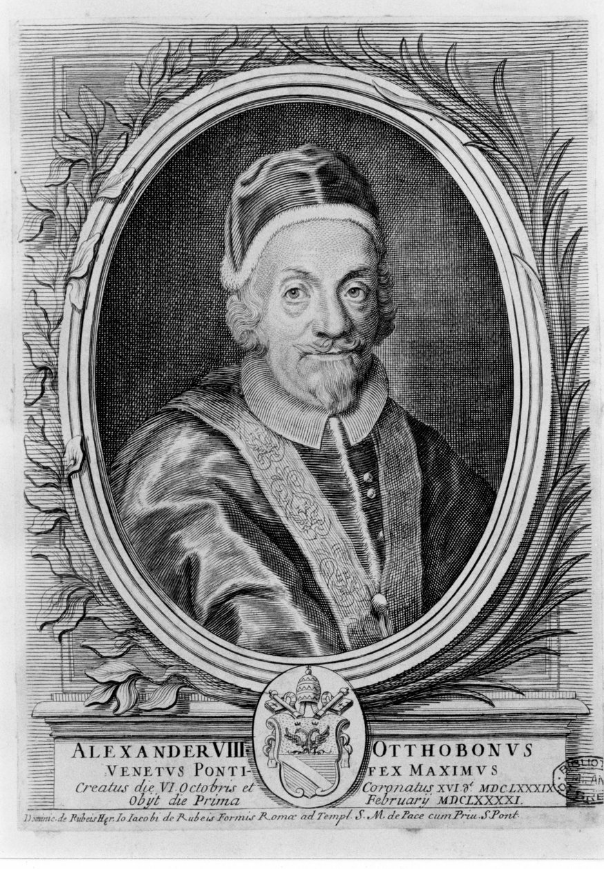 Papa Alessandro VIII (1610 - 1691). da Unknown artist